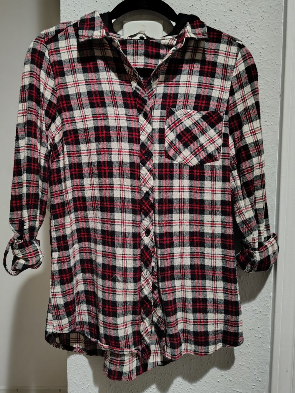 Bajee Collection by Be Cool Flannel Shirt with Removable Hood